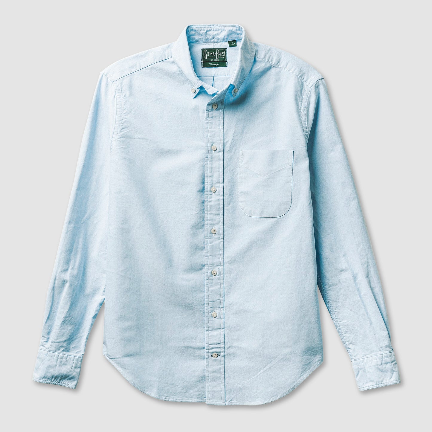 Brushed Fall Oxford Button Down Shirt Blue