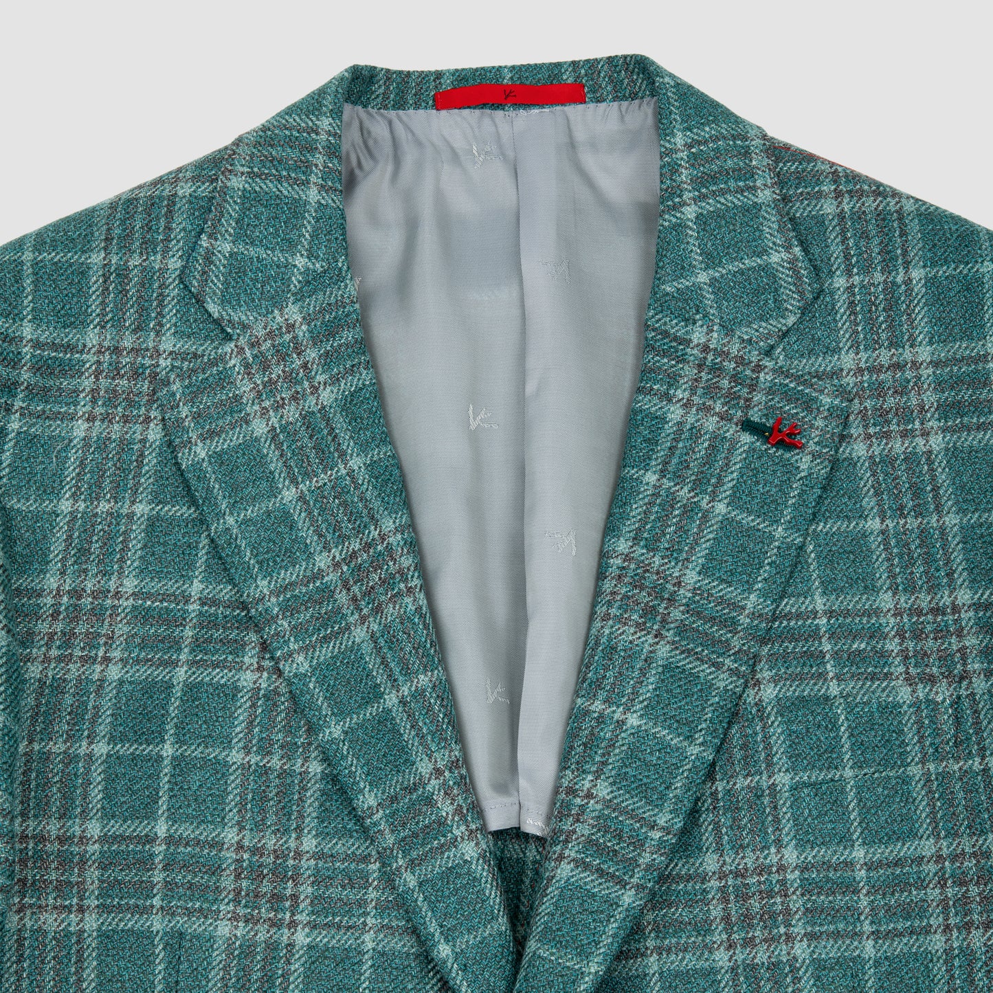 Overcheck Capri single breasted Jacket Green Grey and White