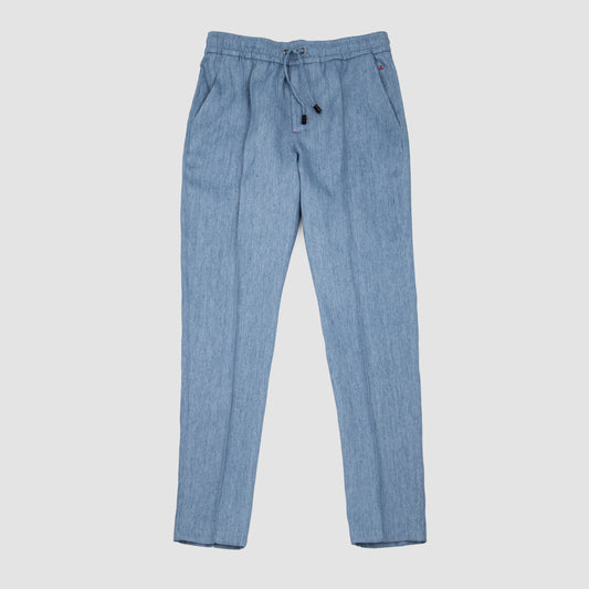 Linen Drawstring Sportpants Light Blue