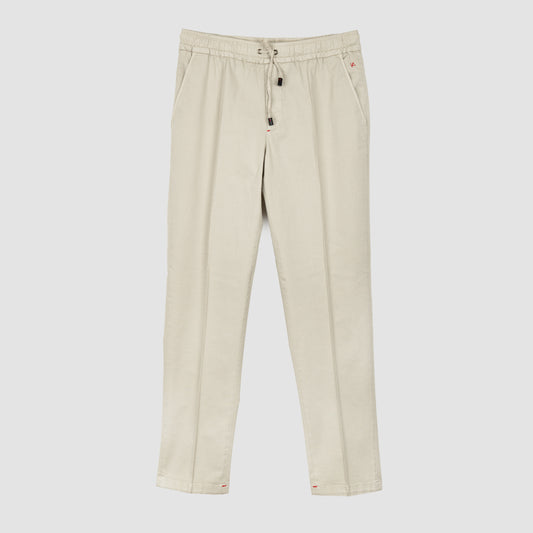 Gabardine Comfort Cotton Drawstring Sportpants - Beige