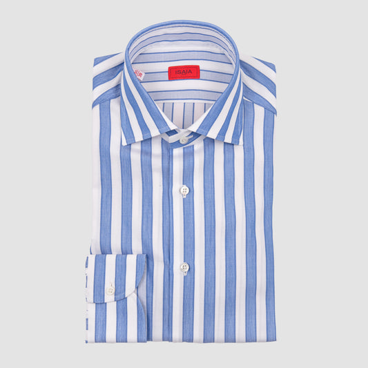 Double Face Striped Sportshirt Blue & White