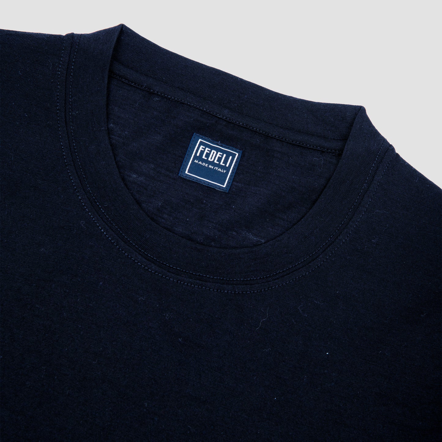 Wool Jersey Long Sleeve T Shirt Navy