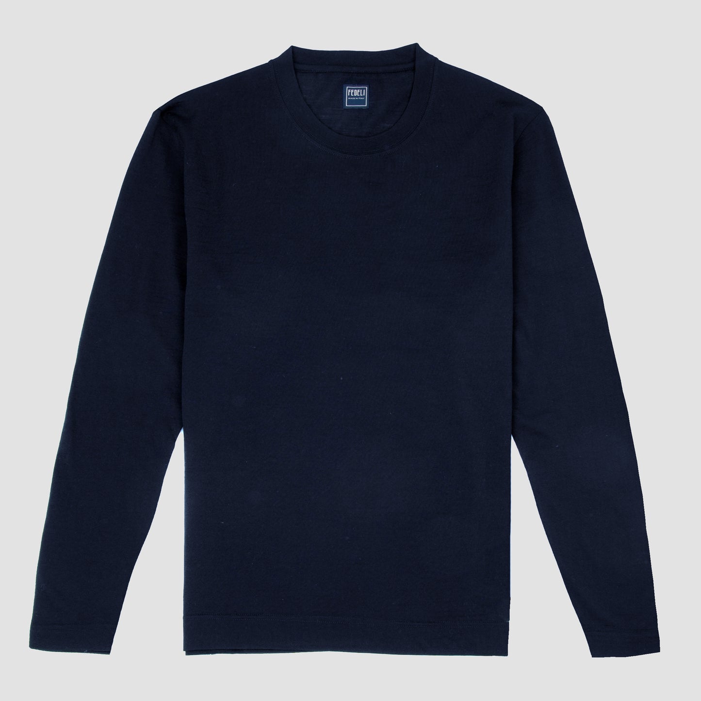 Wool Jersey Long Sleeve T Shirt Navy