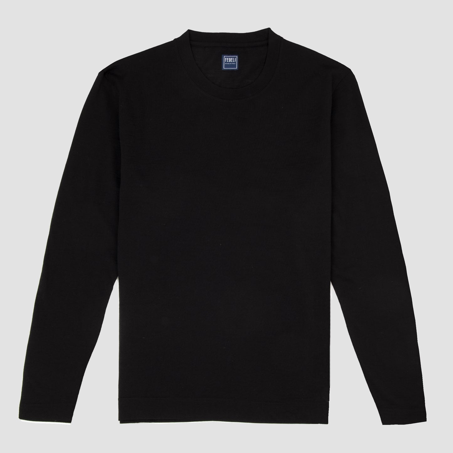 Wool Jersey Long Sleeve T Shirt Black