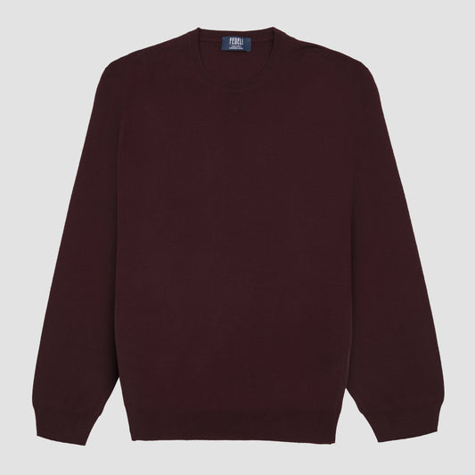 Wool Crewneck Sweater Burgundy