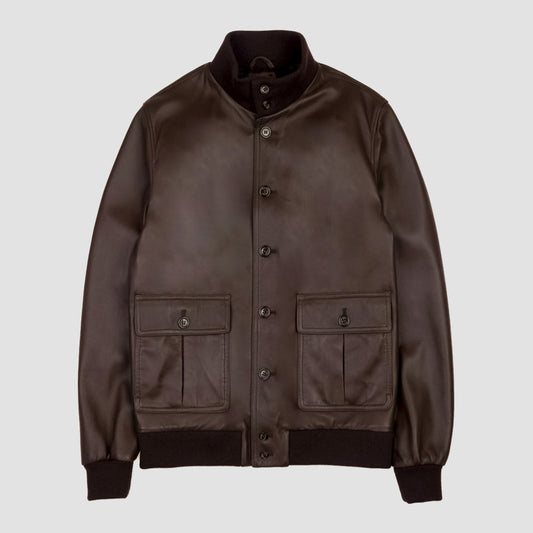 Valstarino Nappa Lined Jacket Dark Brown