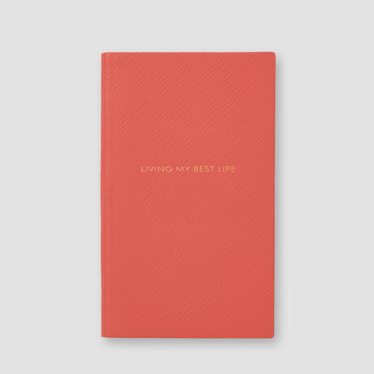 Living My Best Life Panama Notebook Bright Coral