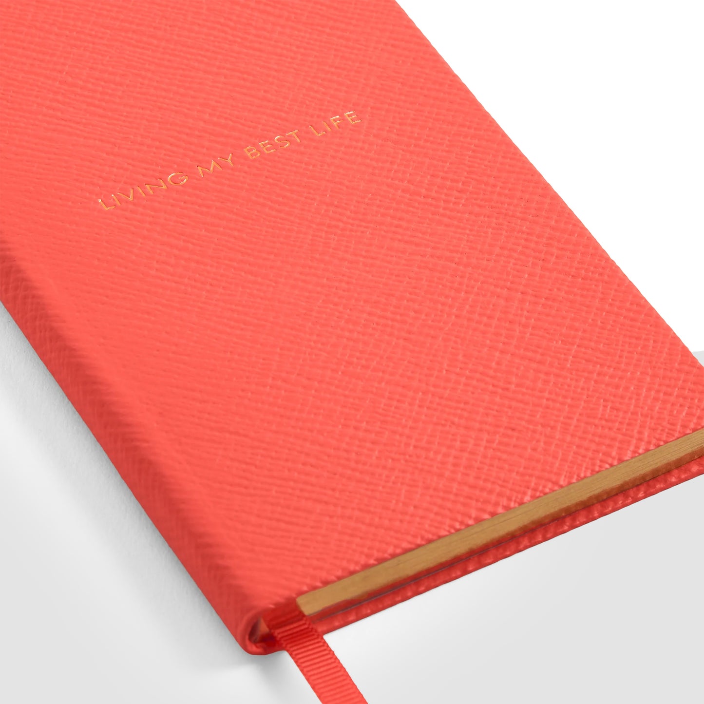 Living My Best Life Panama Notebook Bright Coral