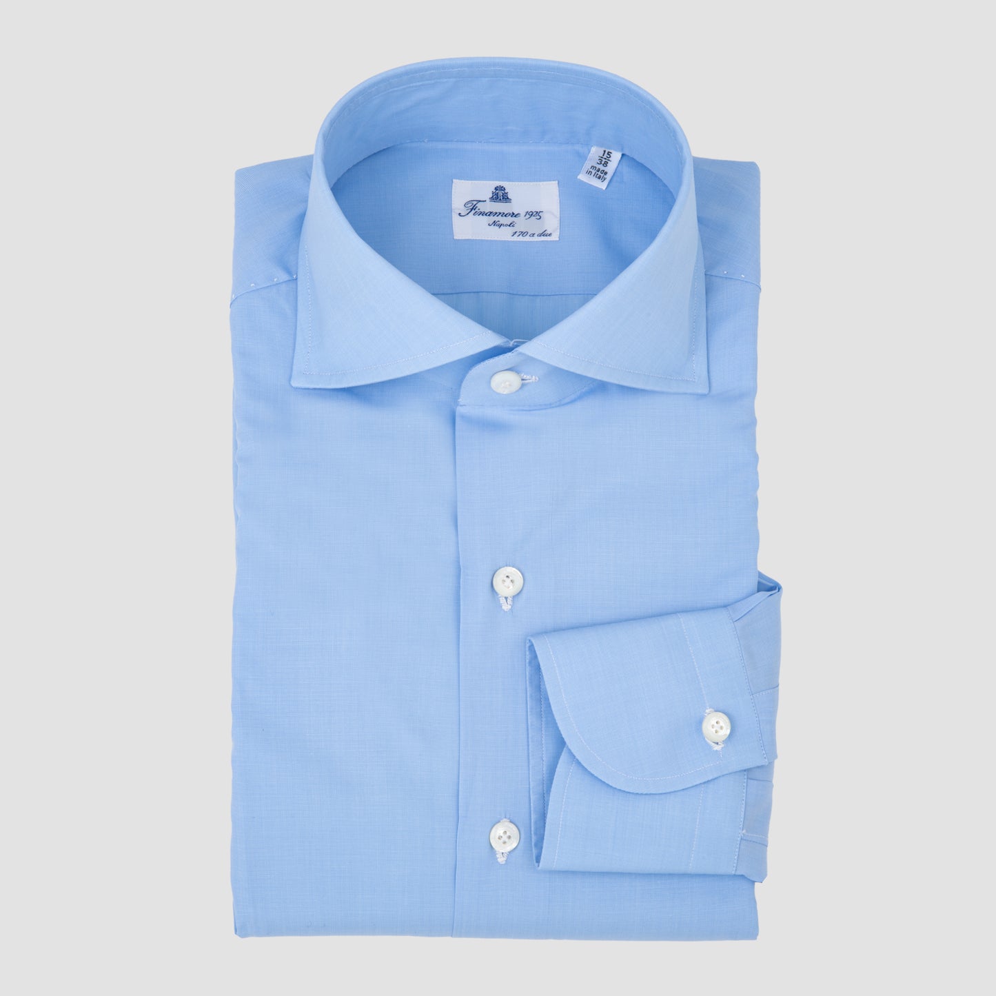 Blue End on End, Eduardo Spread Collar, Napoli Fit 170/2 Dress Shirt