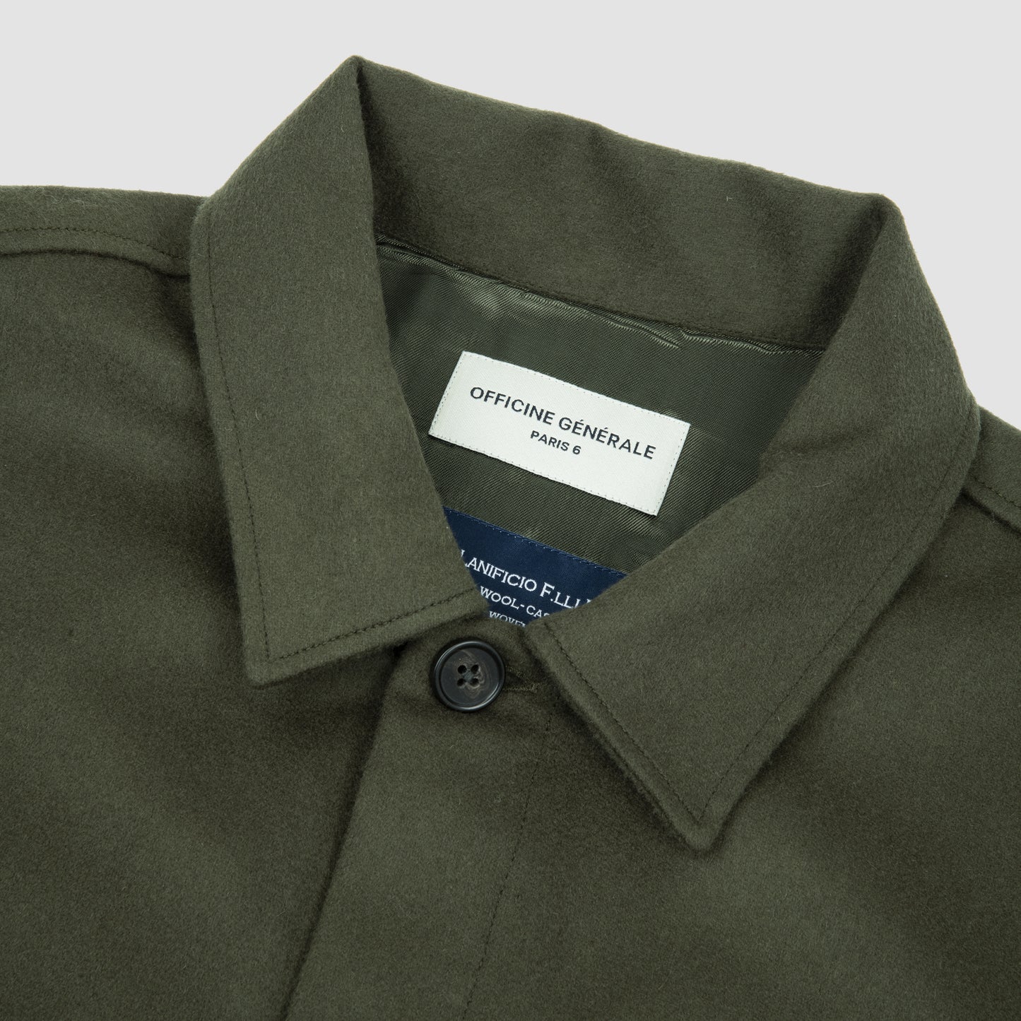 HARRISON OVERSHIRT Italian Wool Cashmere Olive