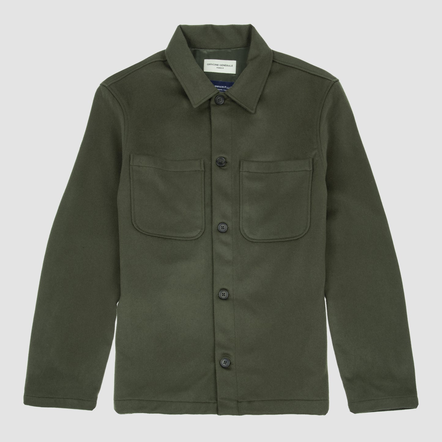 HARRISON OVERSHIRT Italian Wool Cashmere Olive