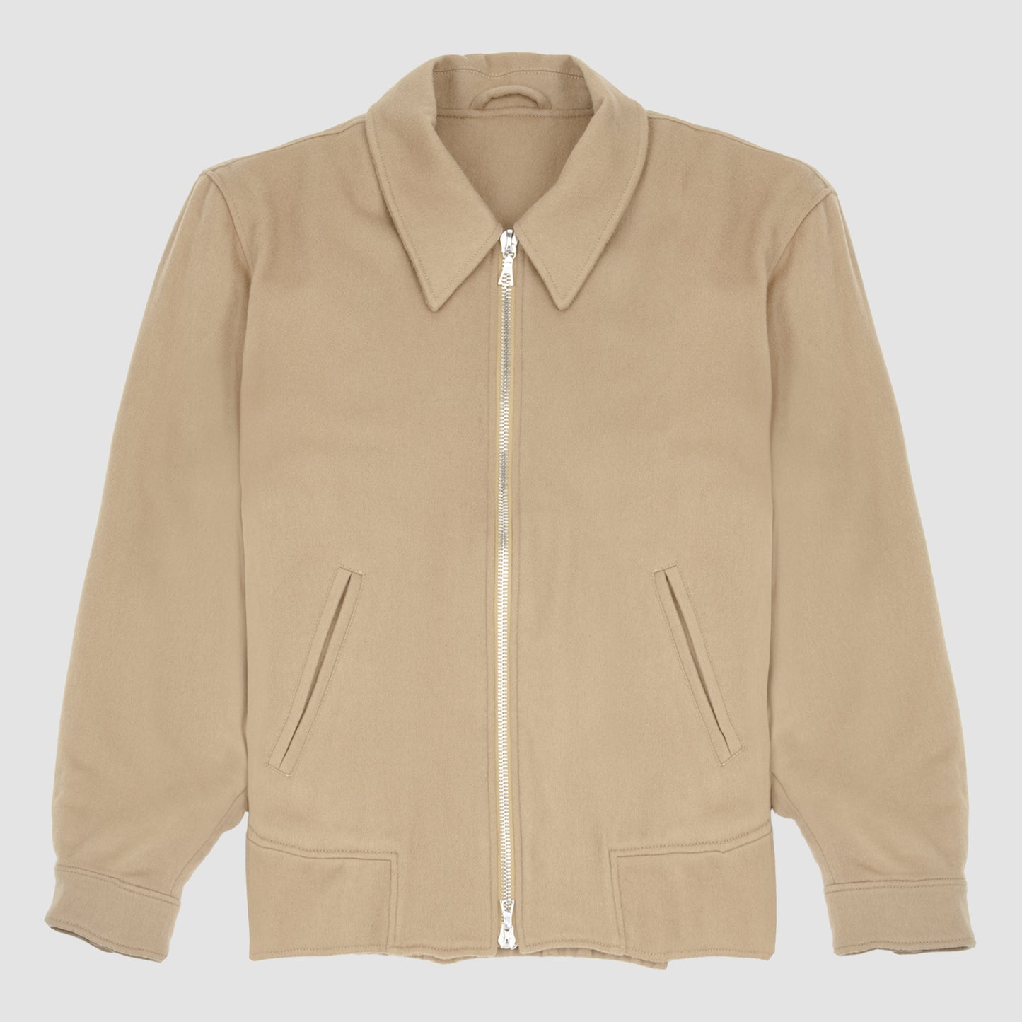 MATTY BOMBER Italian Wool Cashmere Beige