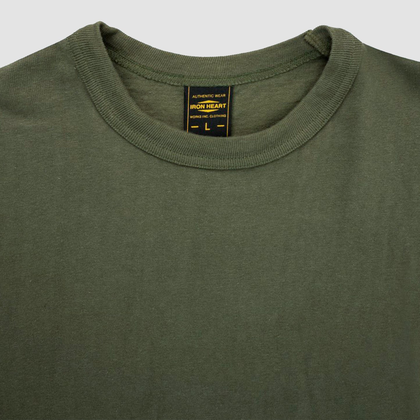 6.5oz Loopwheel Crew Neck T-Shirt with Longer Body Olive