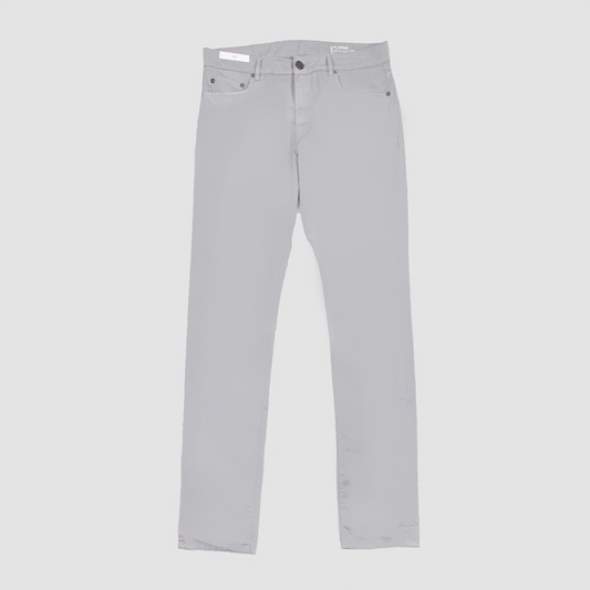 Cotton Silk 5 Pocket Trouser - Light Grey