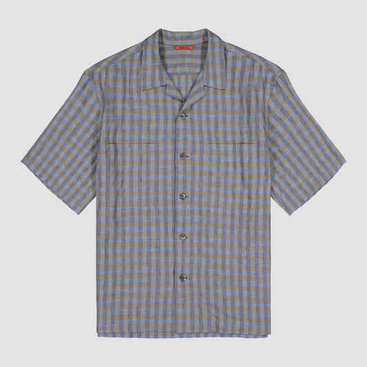 Barena Bajoco Solana Checked Shirt Khaki & Blue