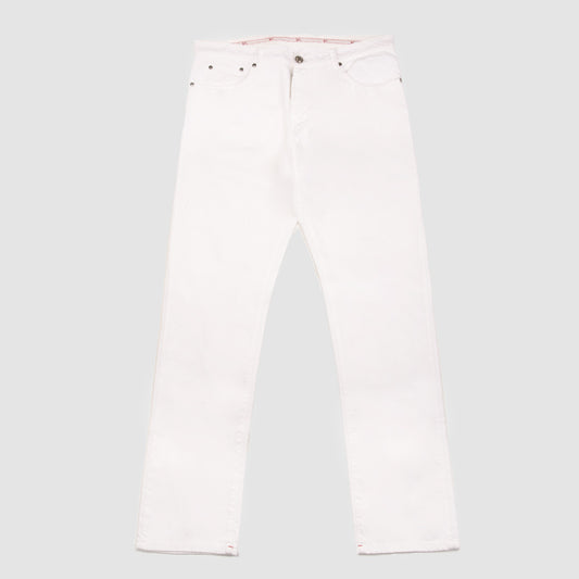 Regular Fit White Denim