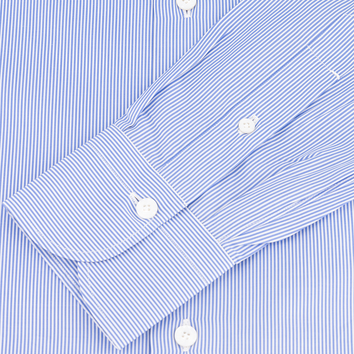 Eduardo Spread Collar Bengal Stripe Poplin 170/2 Giza 45 Shirt - Blue/White