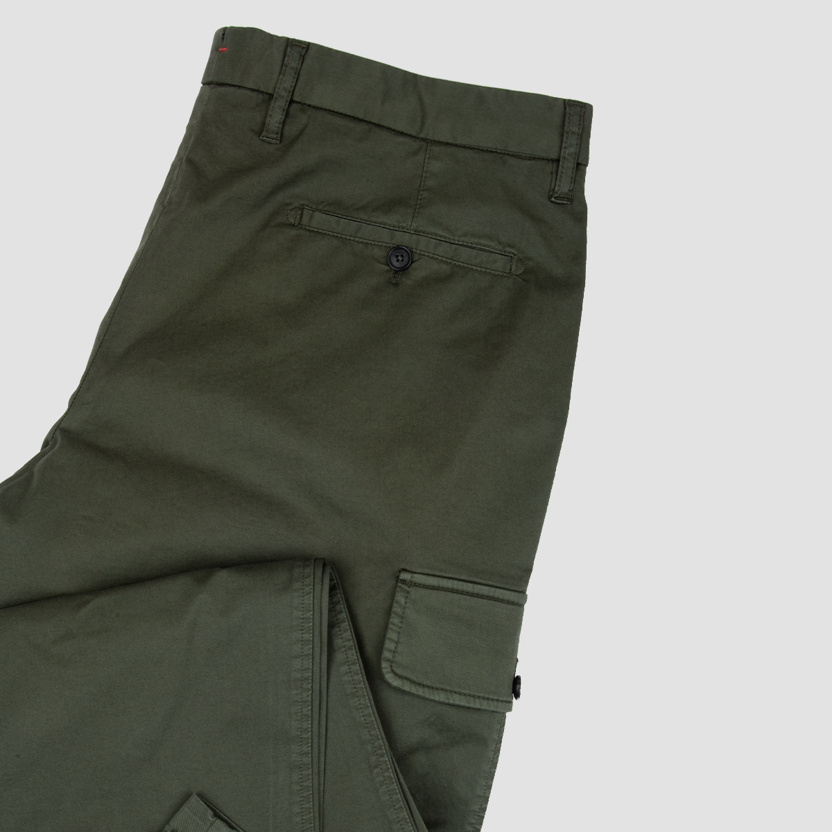 Cargo Cotton Gabardine Trousers - Cipres Green