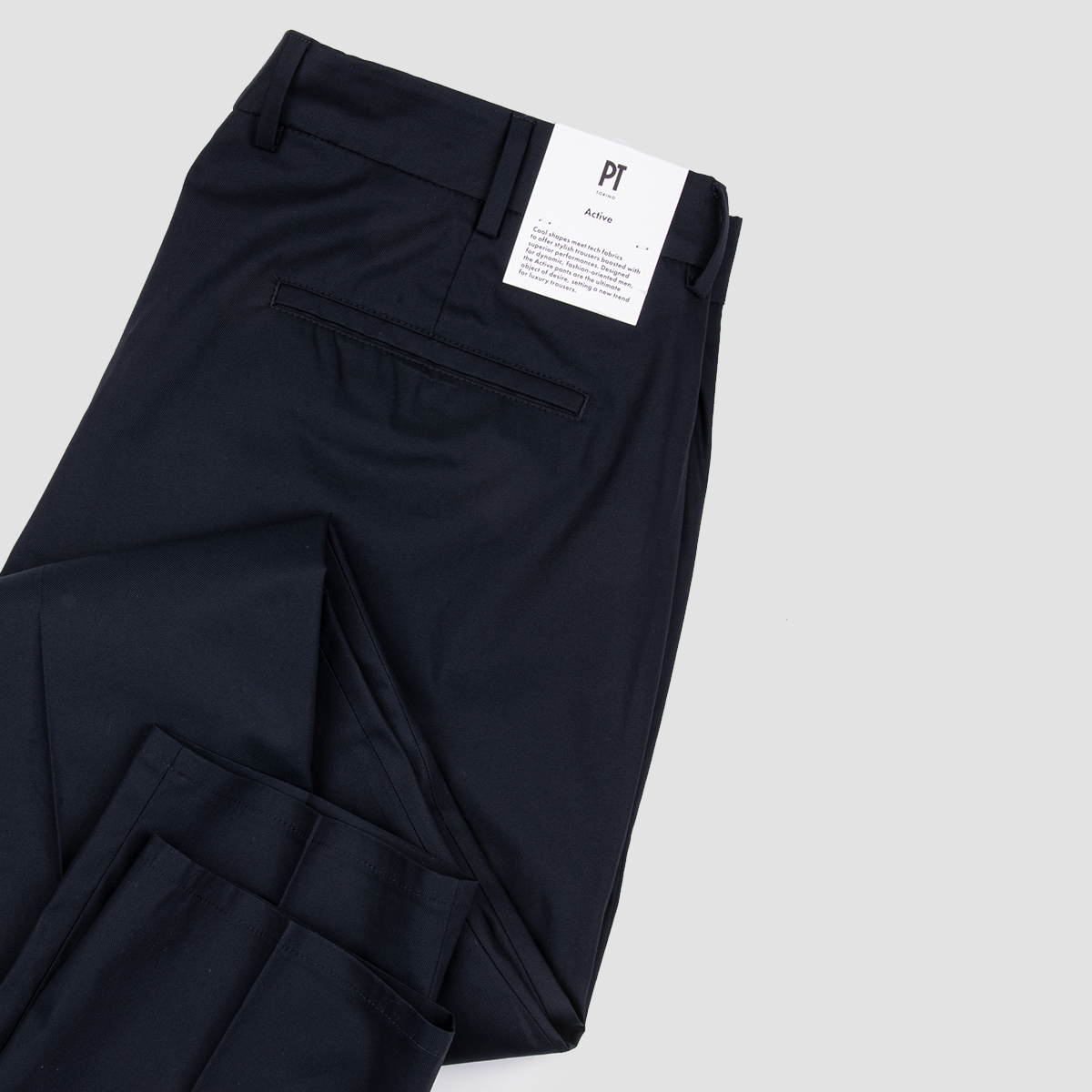 Stretch Tech Cotton Elastane Trouser - Navy