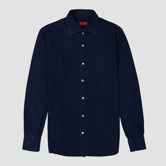 Isaia DENIM WASHED SPORT SHIRTS AZUL COMBINADO