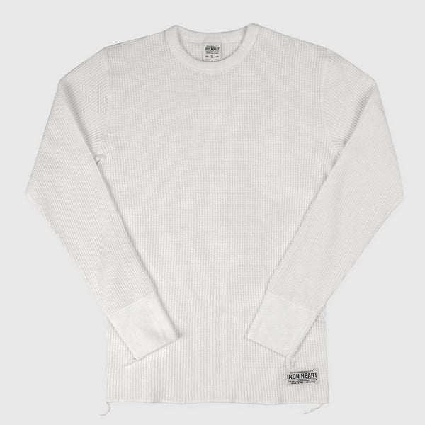 Heavy Waffle Knit Long Sleeve Thermal Sweater - Cream - Made in U.S.A. –  cllctd.
