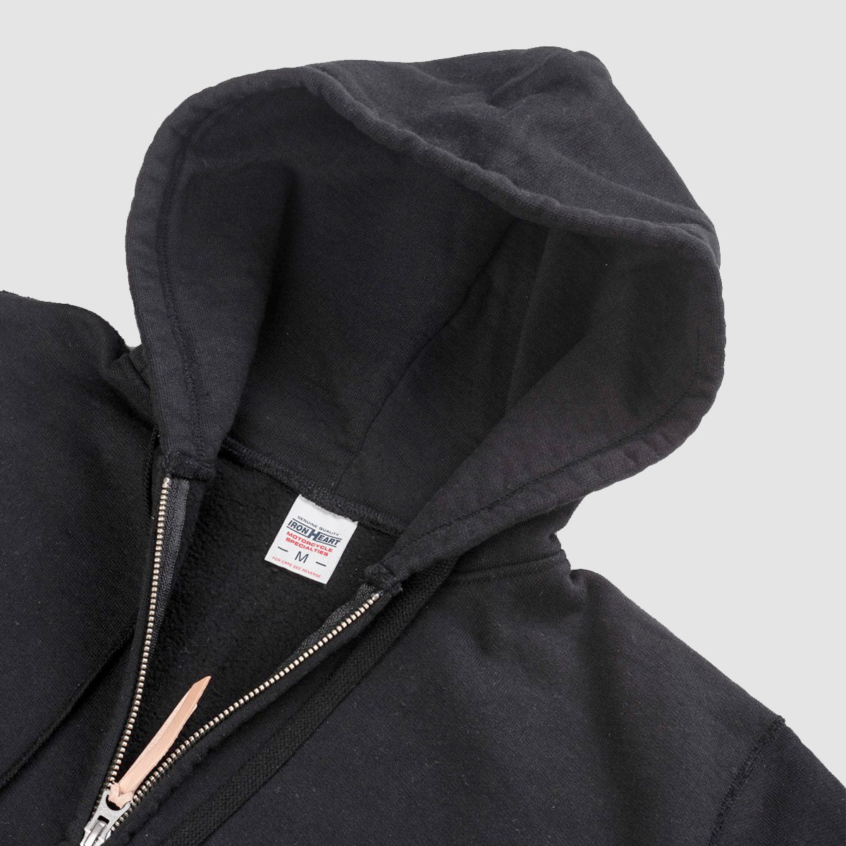 14oz Ultra Heavyweight Loopwheel Cotton Zip Up Hoodie Black